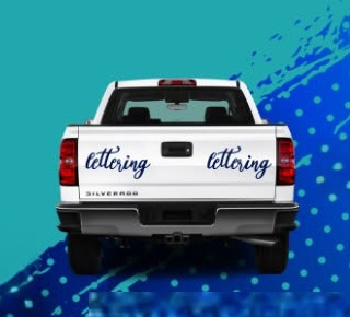 Rear view of a short bed pickup showing one-half wrap coverage