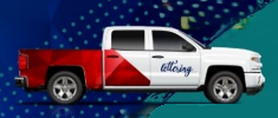 Long bed pickup showing one-half wrap coverage