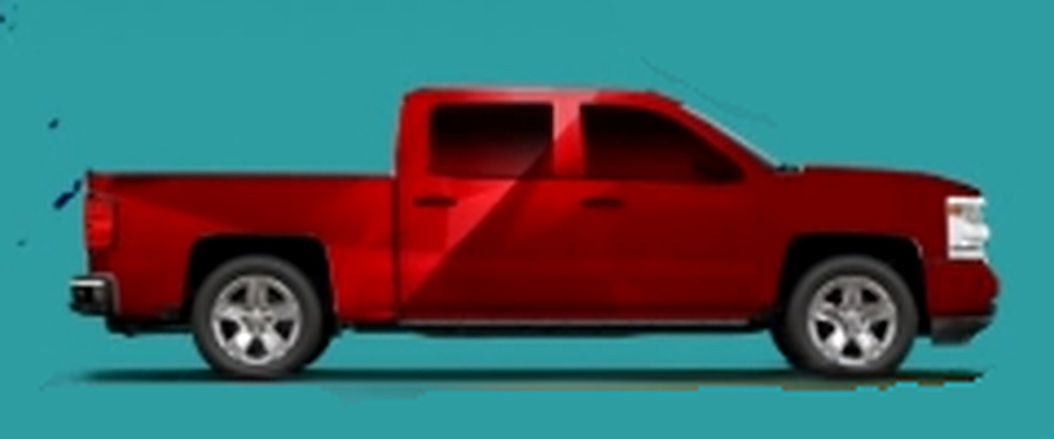Long bed pickup showing full wrap coverage including roof and bumper