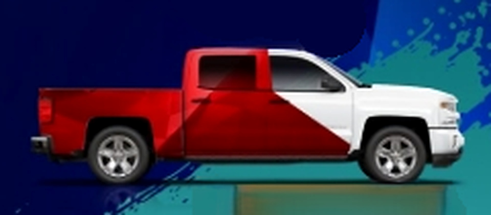 Long bed pickup showing three-quarter wrap coverage